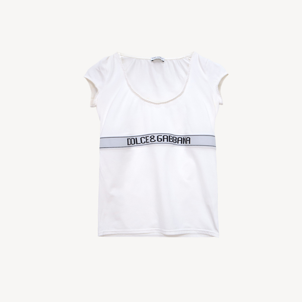DOLCE&amp;GABBANA 스쿱넥 슬리브리스 티셔츠 WOMAN_XS